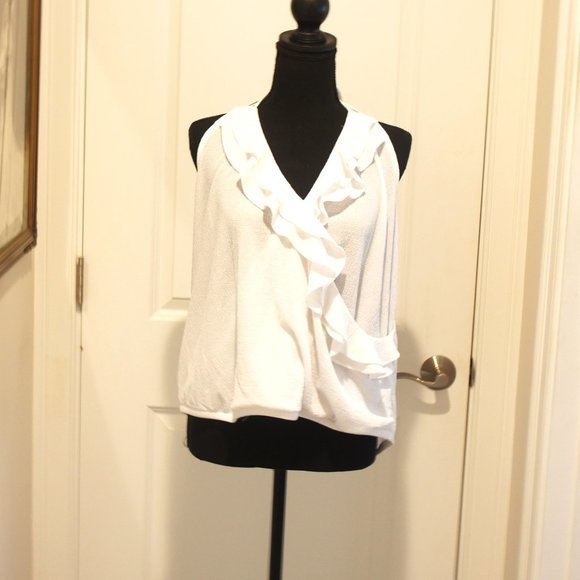 REDUCED-Beautiful Women's Sleeveless Ruffled Halter Top by EXPRESS - Picture 1 of 3